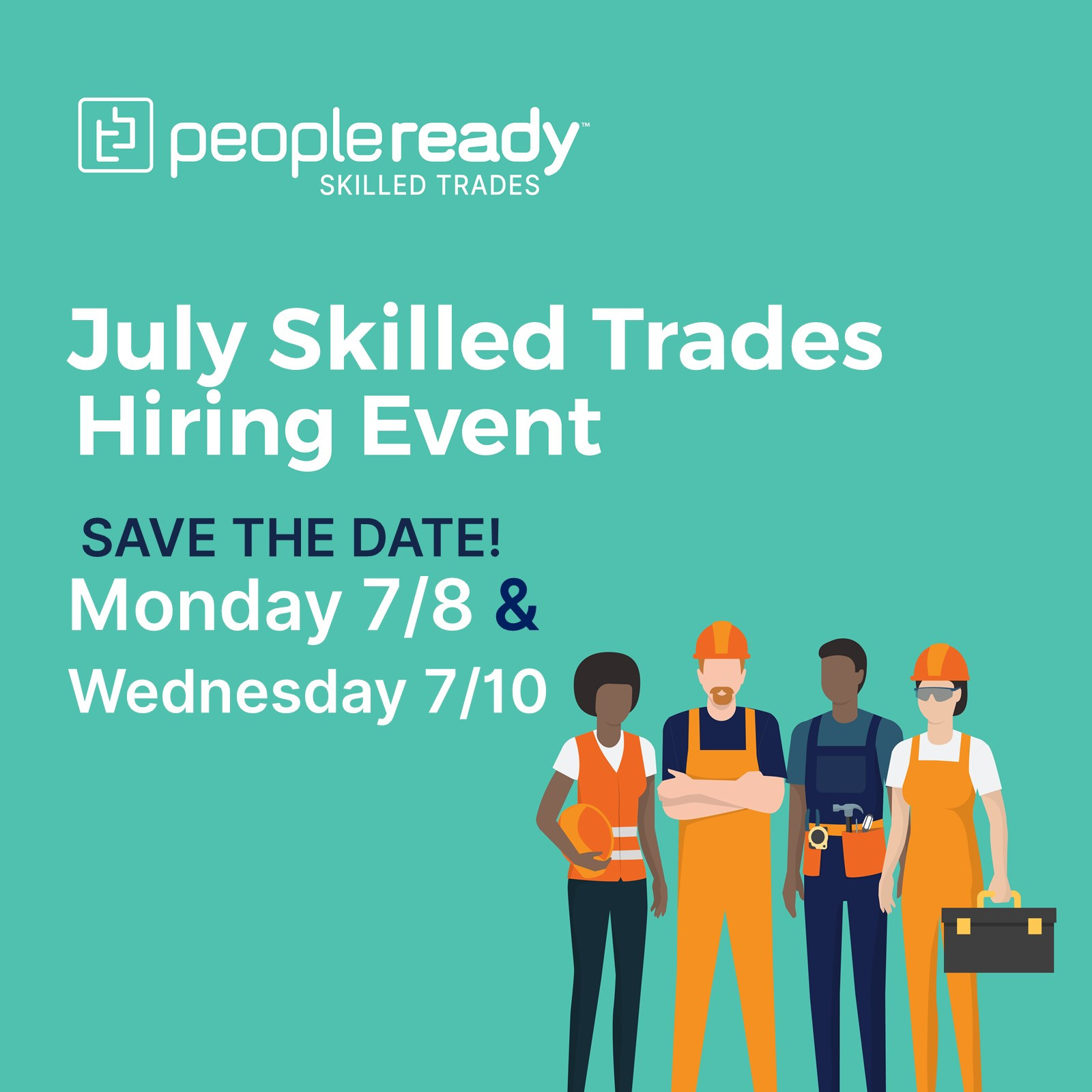 PeopleReady Skilled Trades Hiring Event - July 8 – July 10 - skilled trades  / artisan - job employment - craigslist