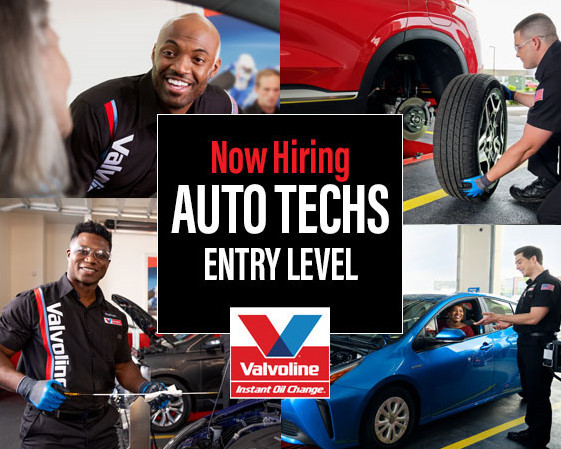 Valvoline Entry Level Auto Tech, Paid Training