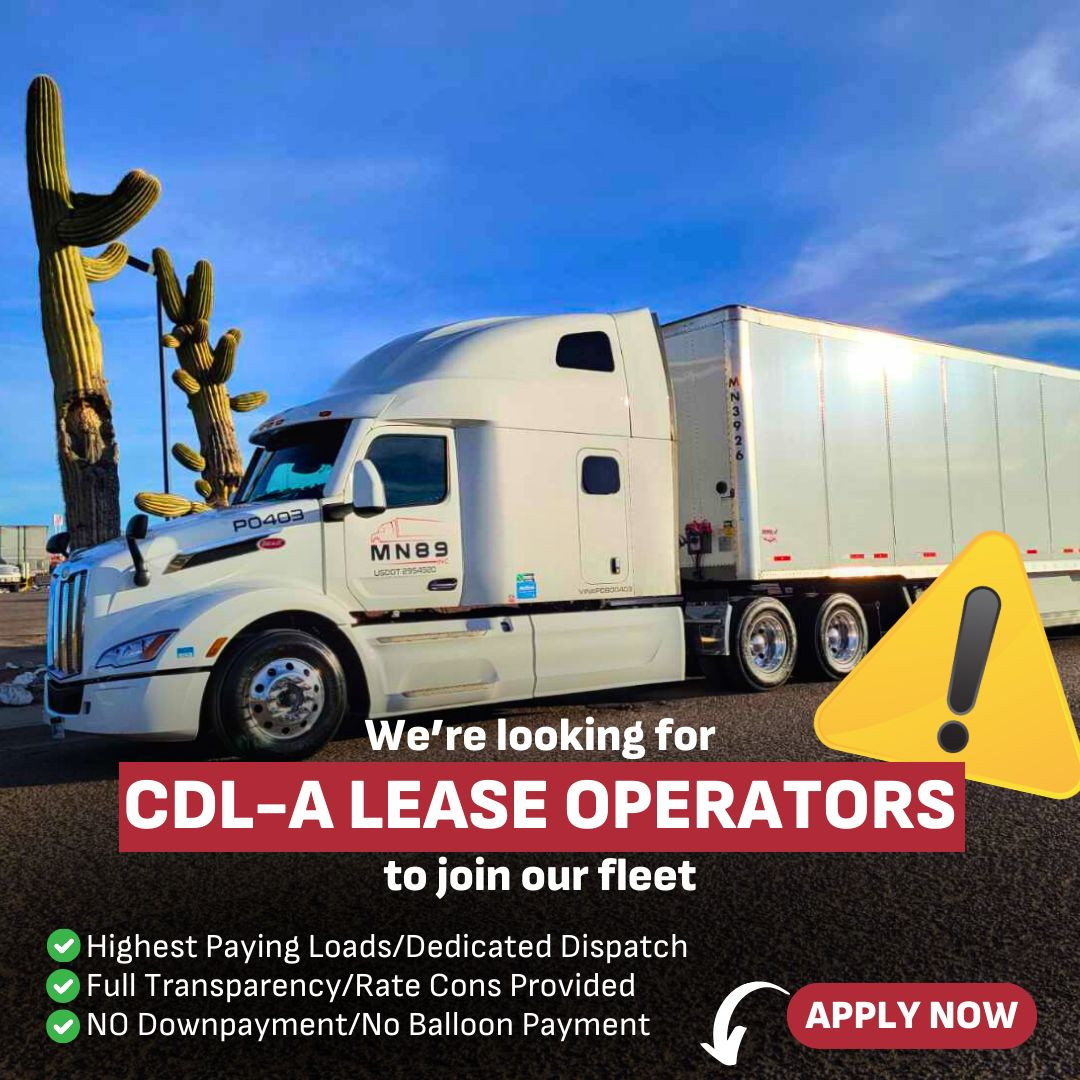 CDL A drivers lease to purchace. Orientation&drug test in less than 24